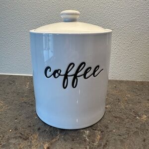 Threshold White 'Coffee' Ceramic Canister with Lid
